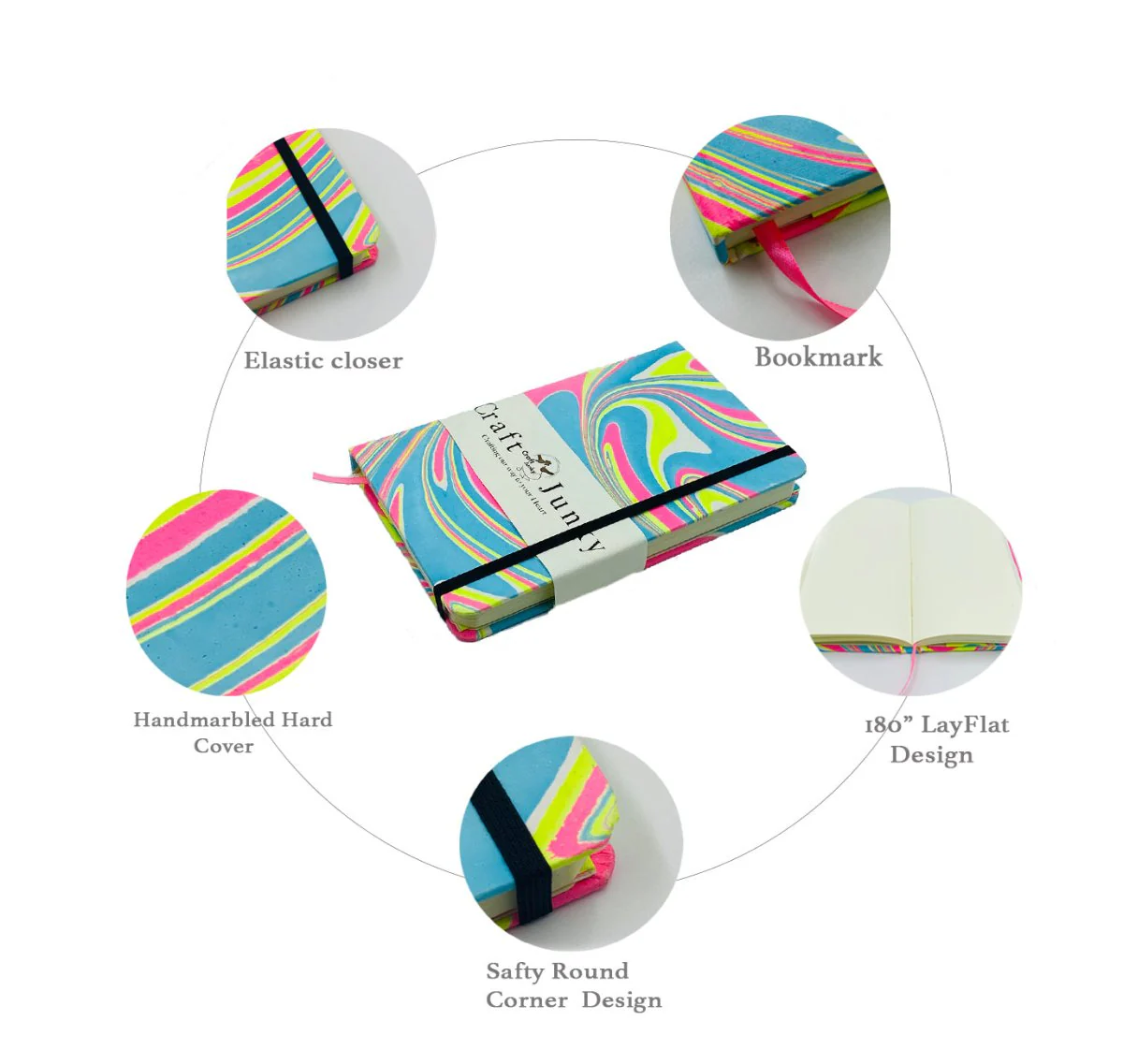 Craft Junky A5 Marbled Cover Unruled Journal - Image 17