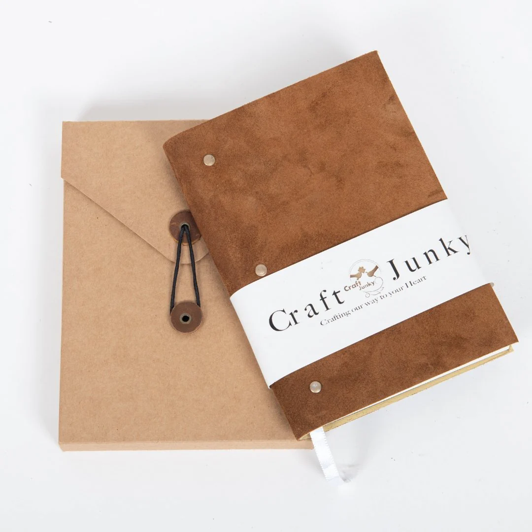 Craft Junky Suede Leather A5 Plain Diary - Image 7