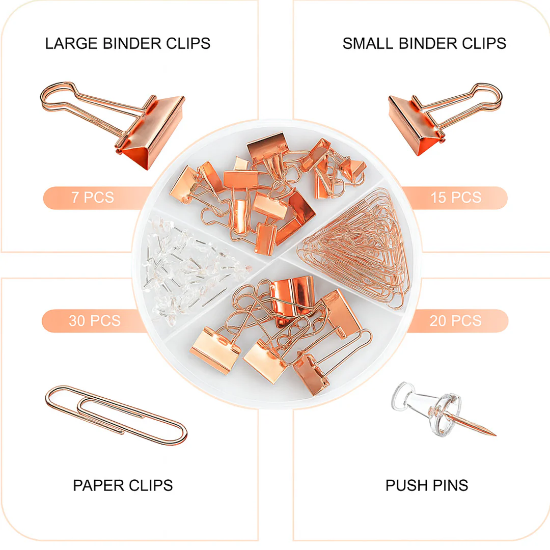 Deli Essentials Rose Gold Edition Desk Accessories Set - Image 11