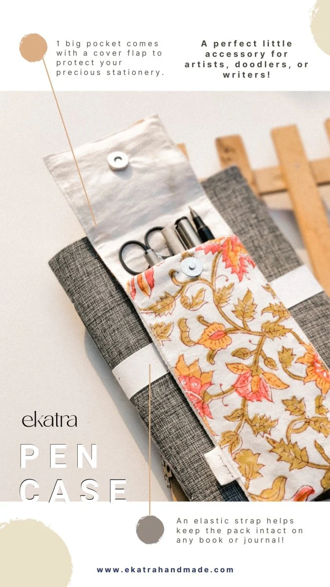 Ekatra Sustainable Pen case/organizer with elastic band - Image 4