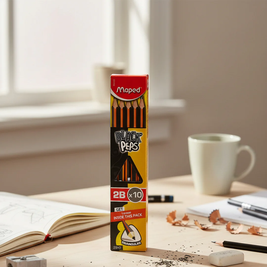 Maped Black Peps 2B Triangular Pencils - Image 3