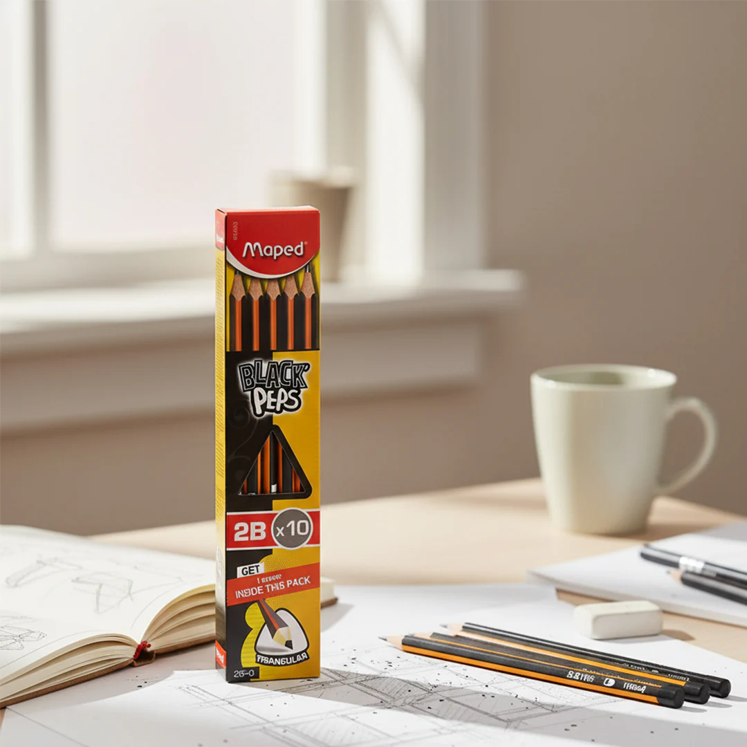 Maped Black Peps 2B Triangular Pencils - Image 5