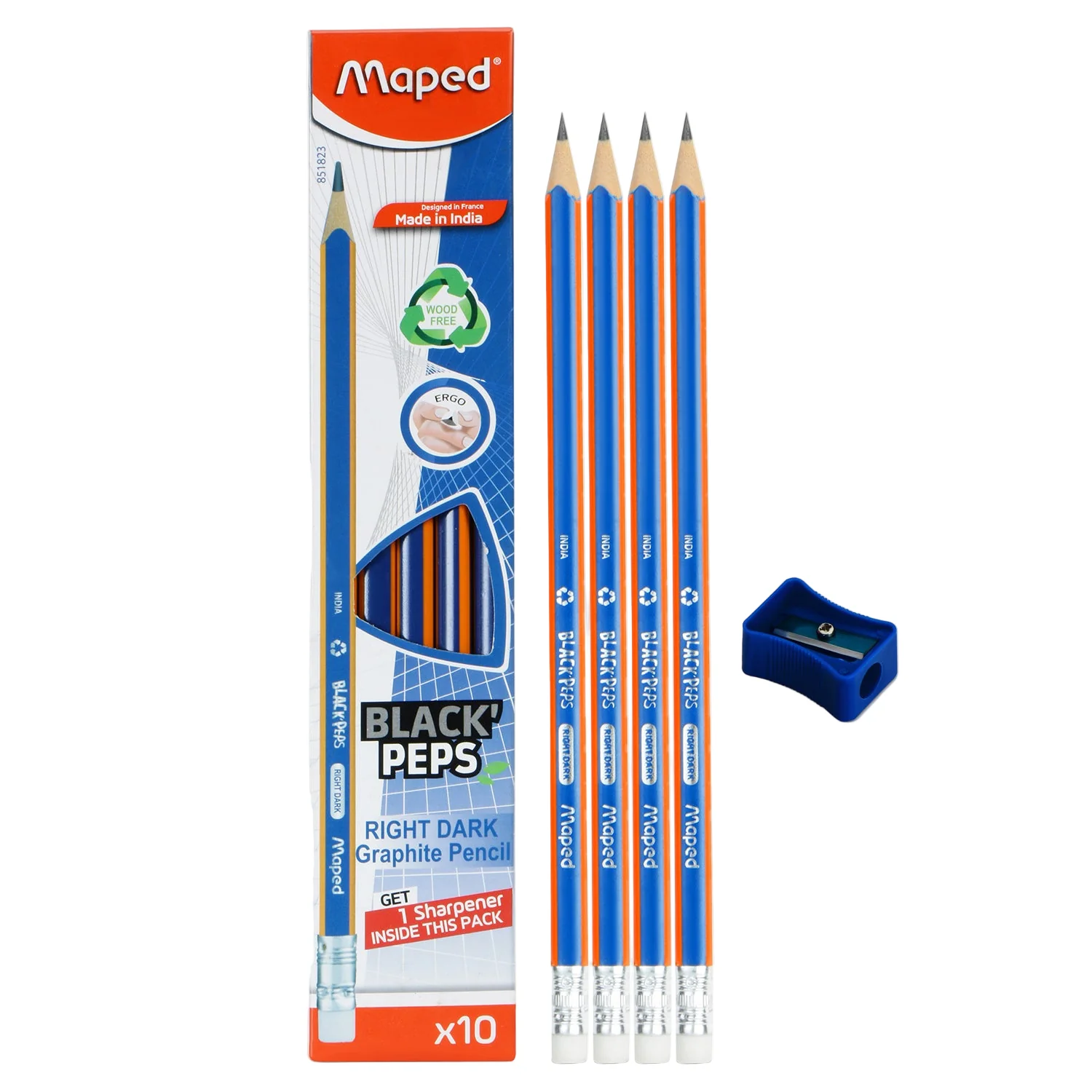 Maped Black Peps Right Dark Graphite Pencils - Image 3