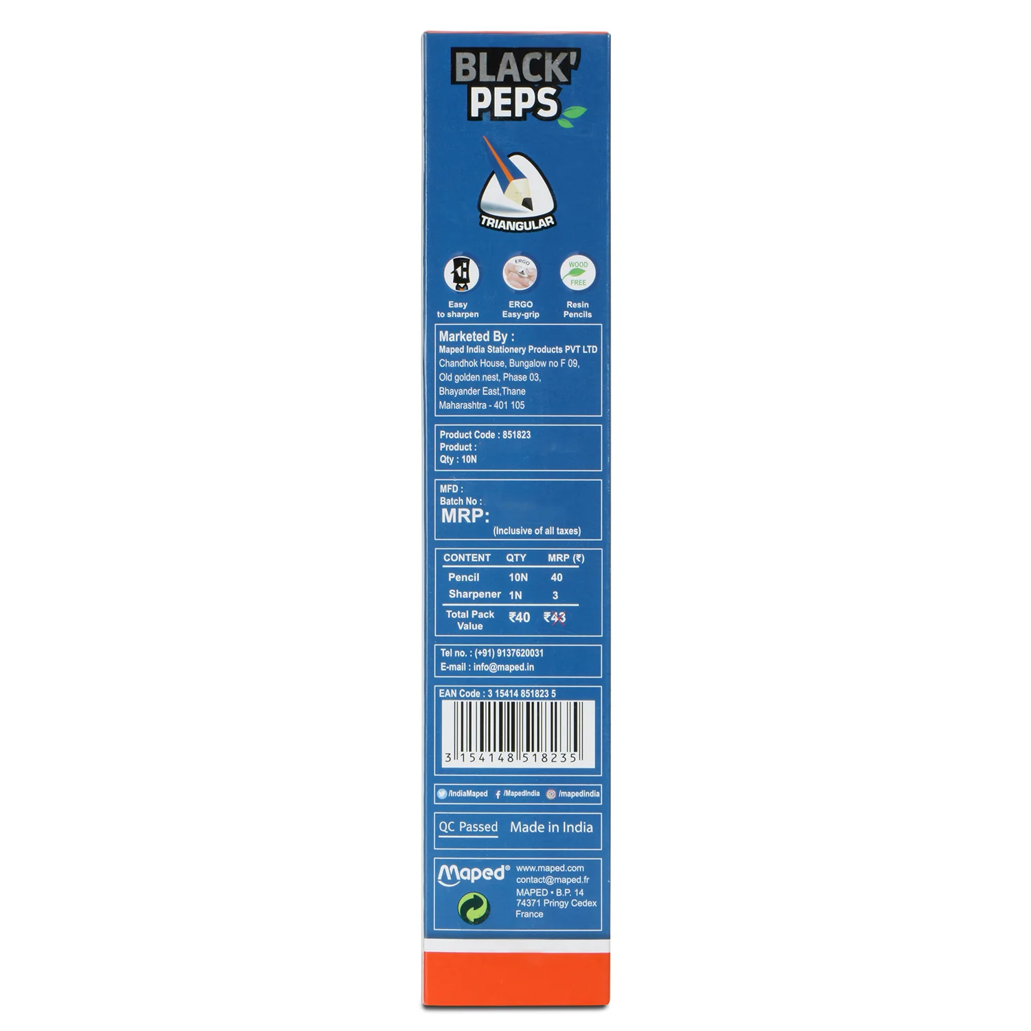 Maped Black Peps Right Dark Graphite Pencils - Image 5