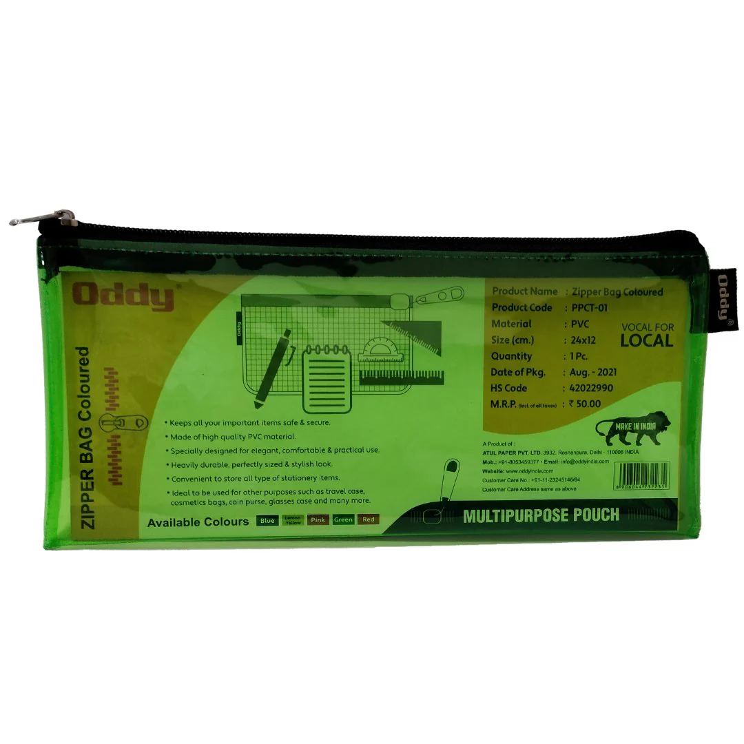 Oddy Pencil Pouch Coloured Transparent, Zipper pouch - Image 3