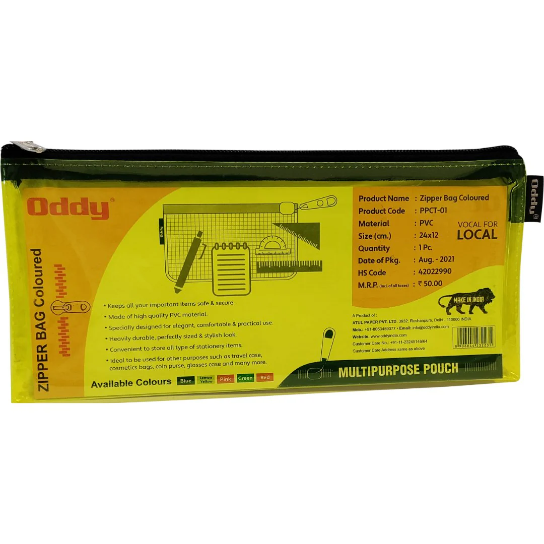 Oddy Pencil Pouch Coloured Transparent, Zipper pouch - Image 4