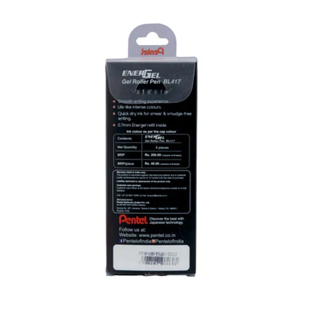 Pentel Energel Roller Gel Pen 0.7mm Black Edition - Image 4