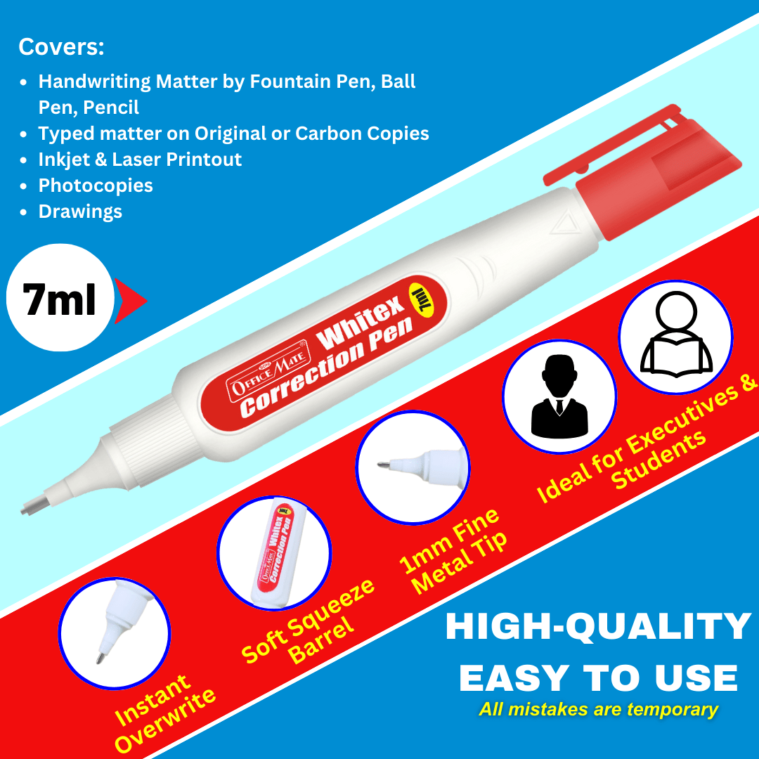 Soni Officemate Correction 7ml Pen Metal Tip - Image 8