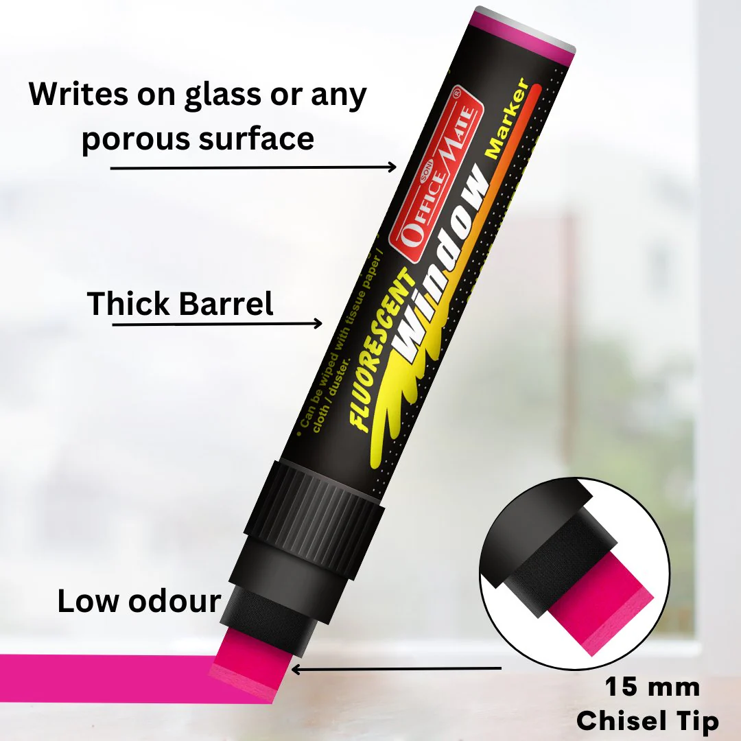 Soni Officemate Jumbo Fluorescent Window Marker - Image 11