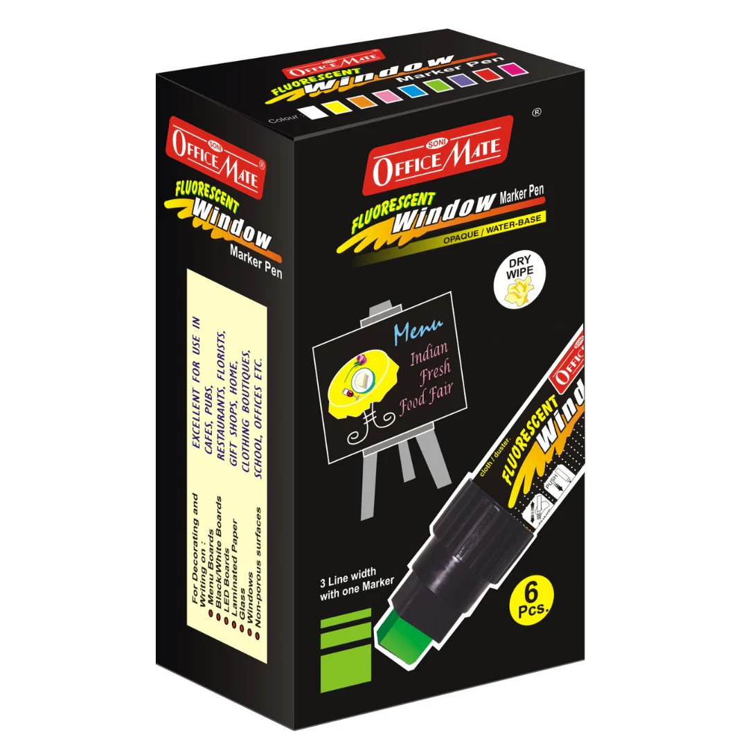 Soni Officemate Jumbo Fluorescent Window Markers - Image 3