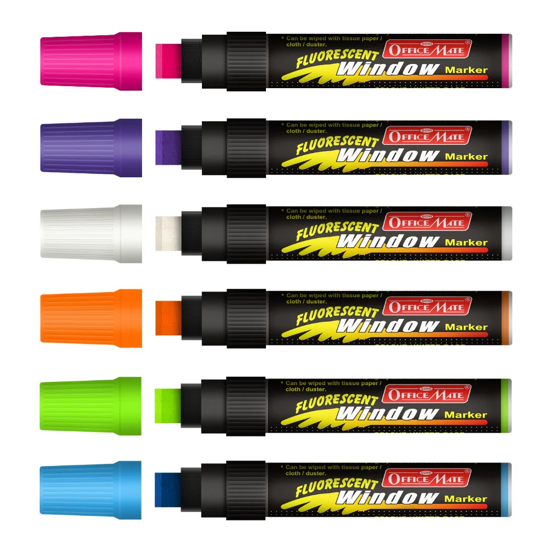 Soni Officemate Jumbo Fluorescent Window Markers - Image 4