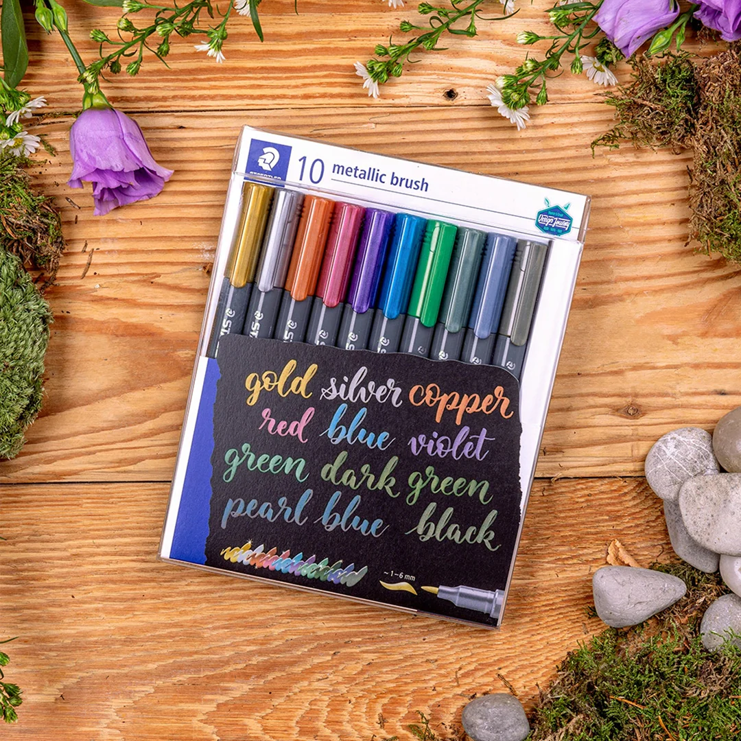 Staedtler Metallic Brush Pen Assorted Colors - Image 6